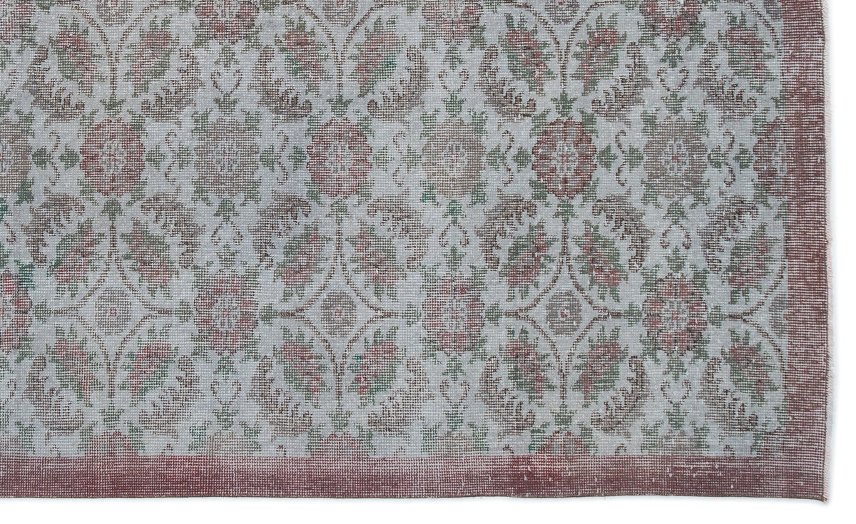 Blue Over Dyed Vintage Rug 5&#39;8&#39;&#39; x 9&#39;4&#39;&#39; ft 173 x 285 cm