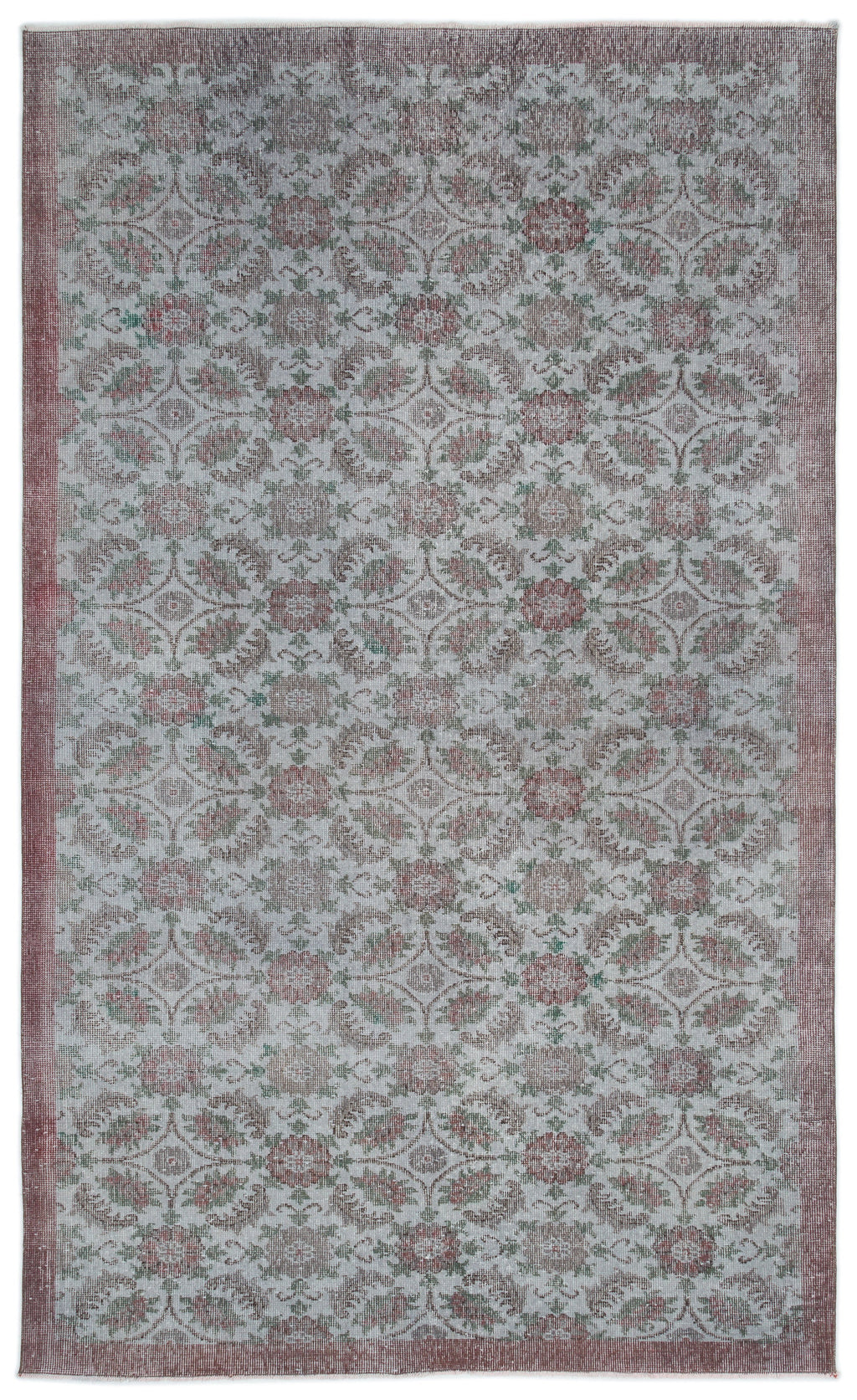 Blue Over Dyed Vintage Rug 5'8'' x 9'4'' ft 173 x 285 cm