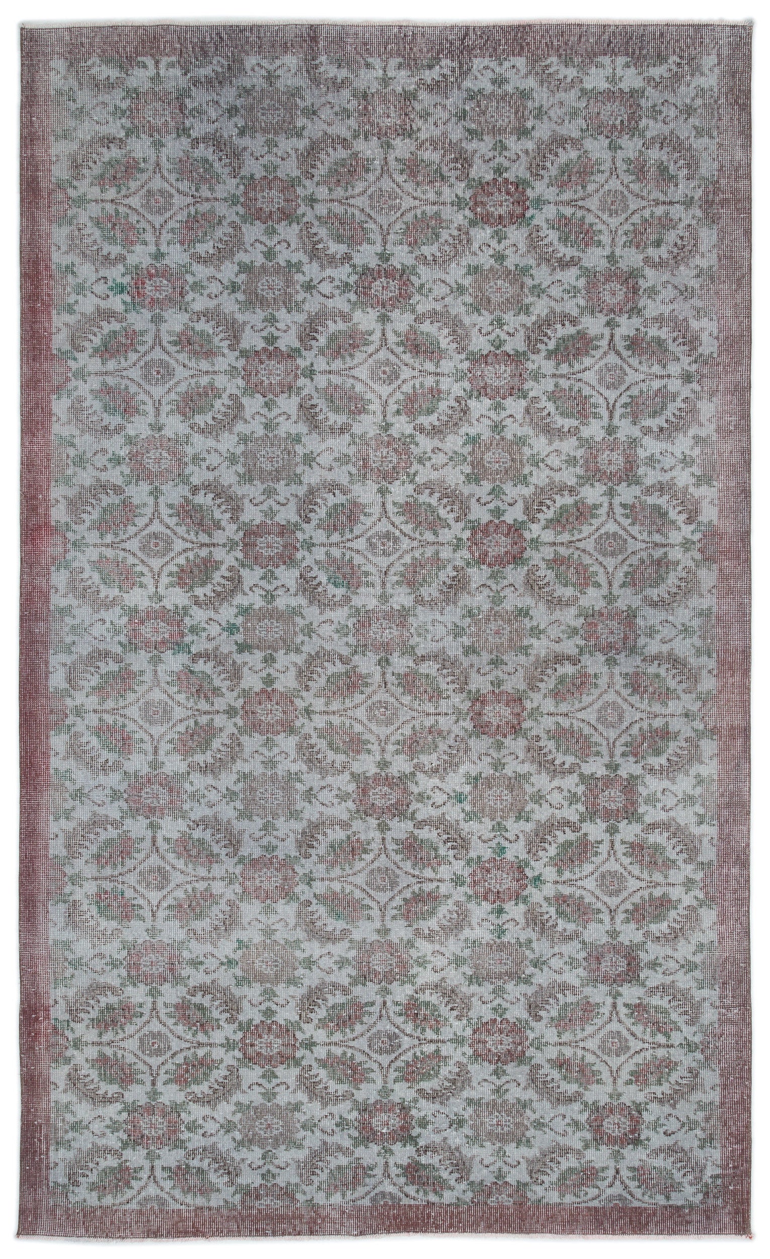 Blue Over Dyed Vintage Rug 5'8'' x 9'4'' ft 173 x 285 cm