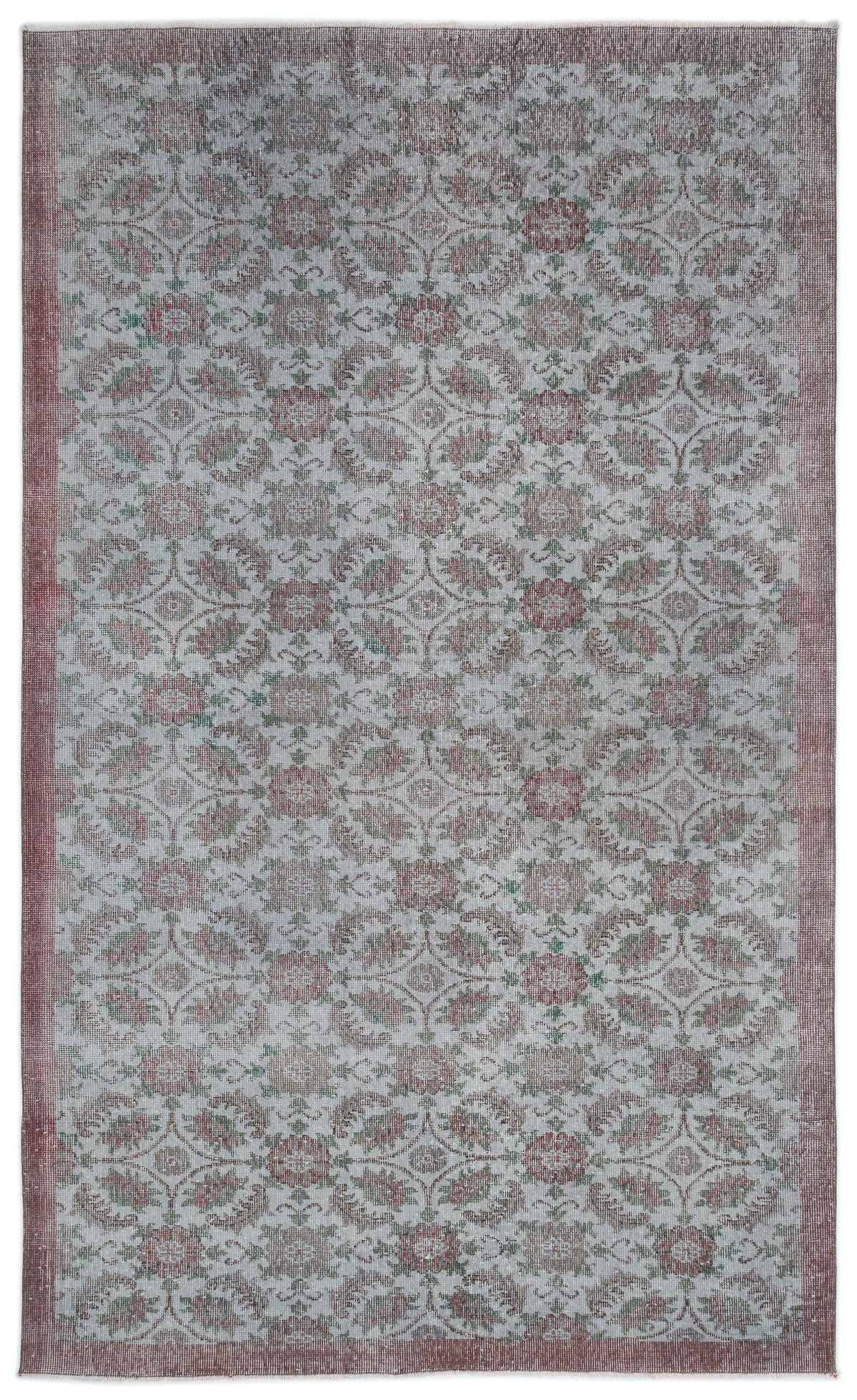 Blue Over Dyed Vintage Rug 5&#39;8&#39;&#39; x 9&#39;4&#39;&#39; ft 173 x 285 cm