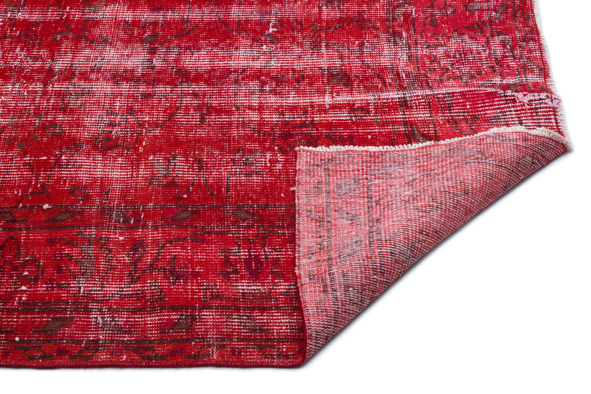 Red Over Dyed Vintage Rug 6&#39;0&#39;&#39; x 9&#39;2&#39;&#39; ft 184 x 280 cm