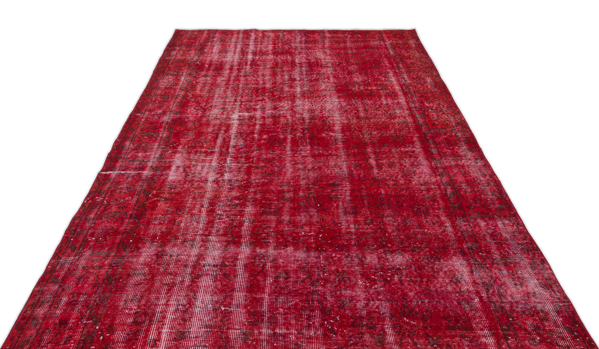 Red Over Dyed Vintage Rug 6&#39;0&#39;&#39; x 9&#39;2&#39;&#39; ft 184 x 280 cm