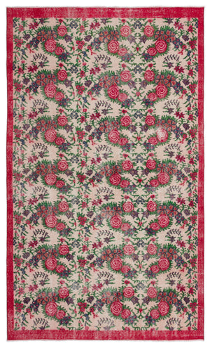 Retro Over Dyed Vintage Rug 5'5'' x 9'1'' ft 165 x 278 cm