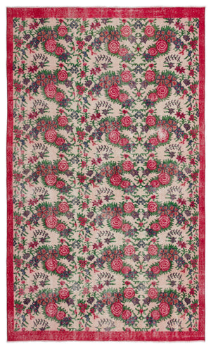 Retro Over Dyed Vintage Rug 5'5'' x 9'1'' ft 165 x 278 cm