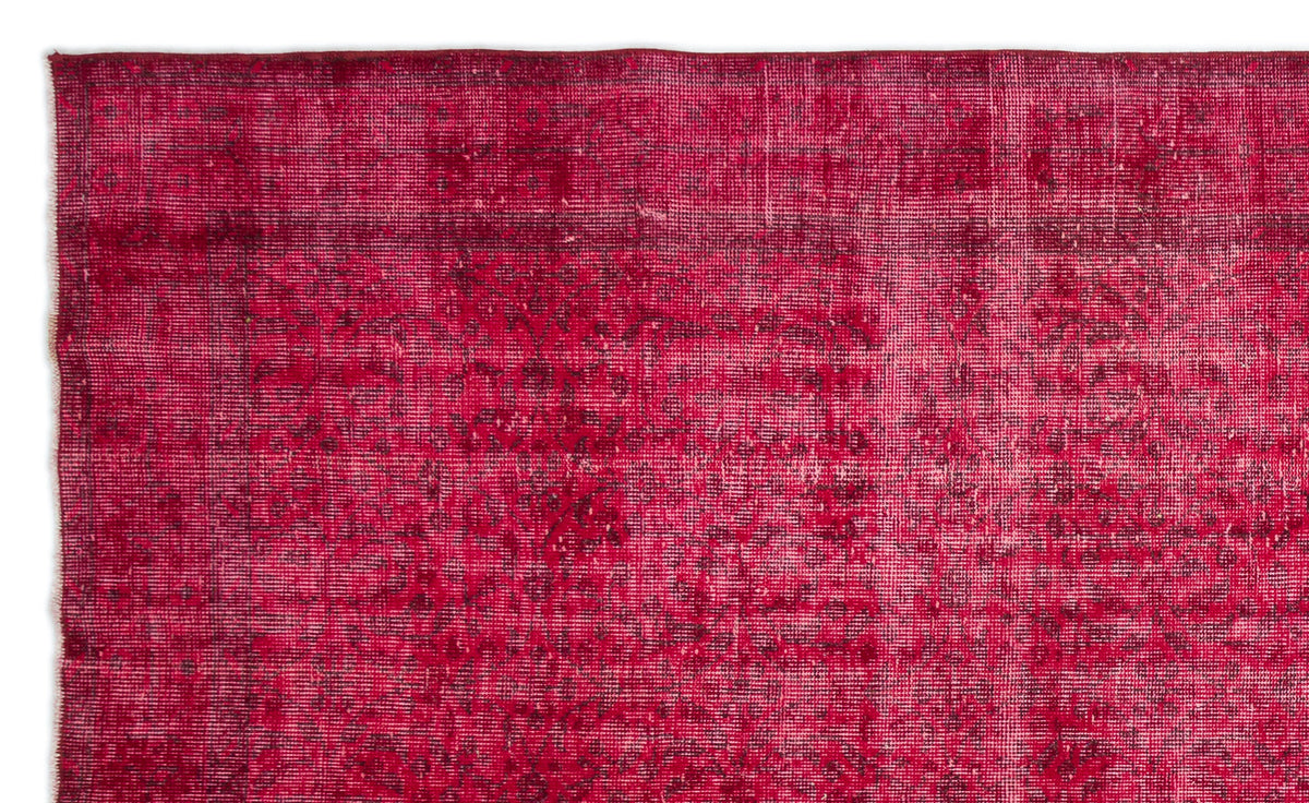 Red Over Dyed Vintage Rug 5&#39;11&#39;&#39; x 9&#39;9&#39;&#39; ft 180 x 296 cm