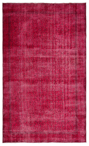 Red Over Dyed Vintage Rug 5'11'' x 9'9'' ft 180 x 296 cm