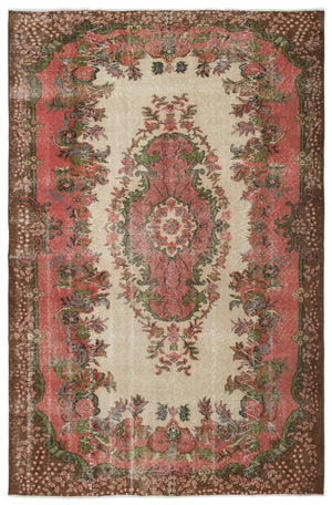 Retro Over Dyed Vintage Rug 5'5'' x 8'3'' ft 164 x 252 cm