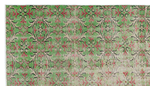 Green Over Dyed Vintage Rug 4'7'' x 8'1'' ft 140 x 246 cm