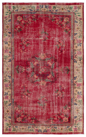 Naturel Over Dyed Vintage Rug 5'10'' x 9'2'' ft 177 x 280 cm