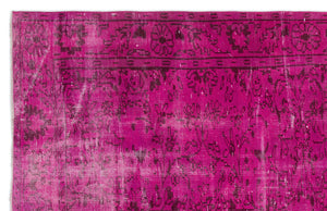Fuchsia Over Dyed Vintage Rug 6'2'' x 9'3'' ft 188 x 283 cm