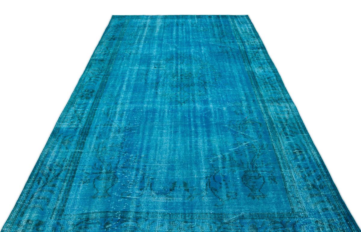 Turquoise  Over Dyed Vintage Rug 5&#39;11&#39;&#39; x 10&#39;1&#39;&#39; ft 181 x 308 cm