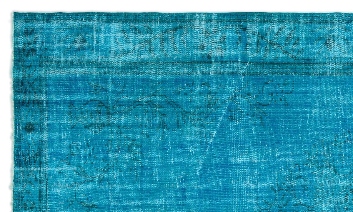 Turquoise  Over Dyed Vintage Rug 5&#39;11&#39;&#39; x 10&#39;1&#39;&#39; ft 181 x 308 cm