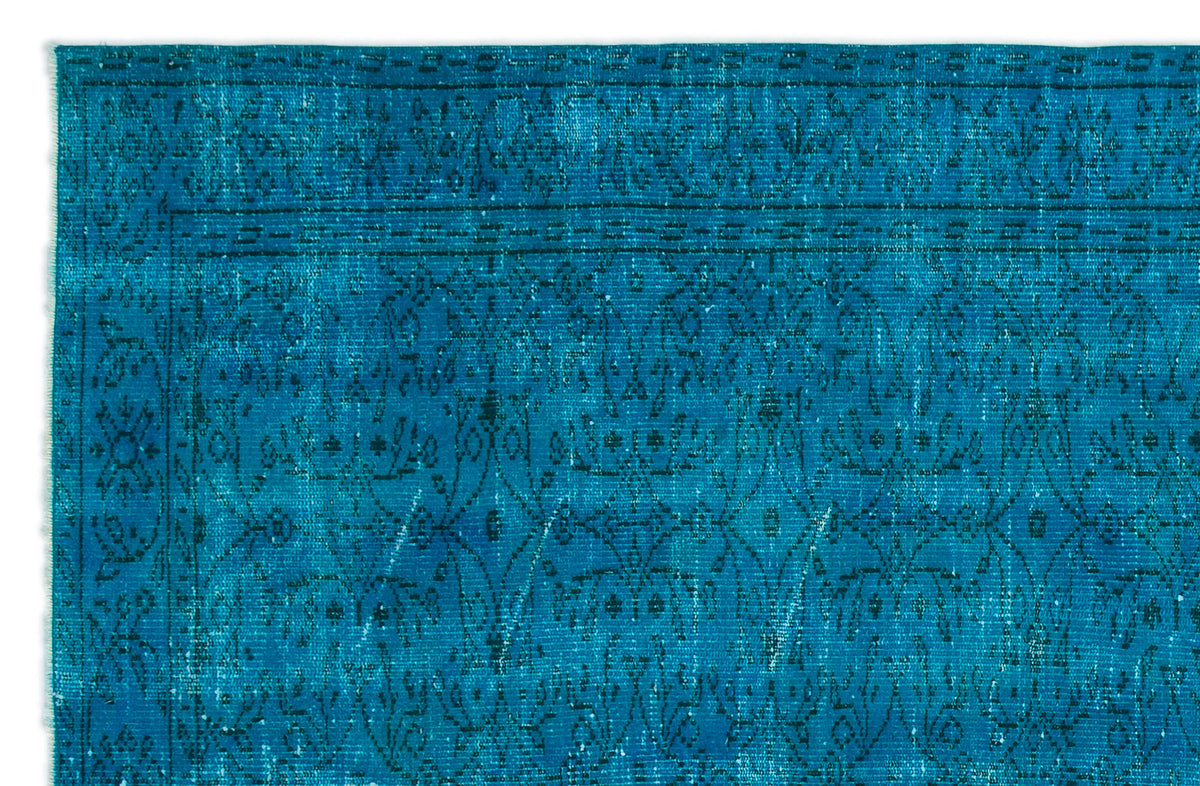 Turquoise  Over Dyed Vintage Rug 5&#39;9&#39;&#39; x 8&#39;8&#39;&#39; ft 174 x 265 cm