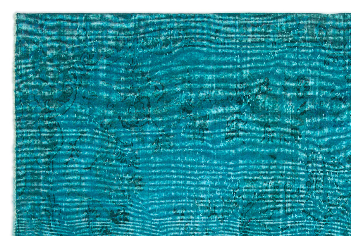 Turquoise  Over Dyed Vintage Rug 6&#39;1&#39;&#39; x 9&#39;0&#39;&#39; ft 185 x 275 cm