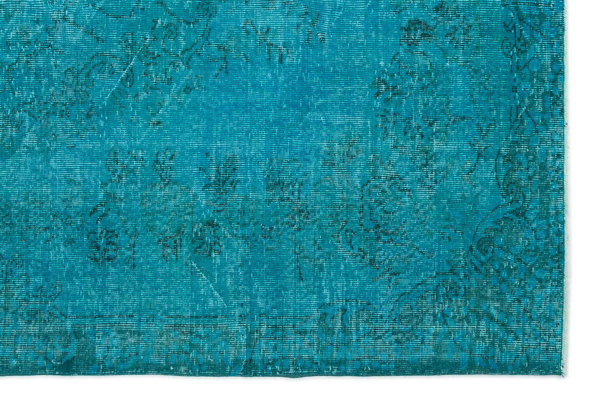 Turquoise  Over Dyed Vintage Rug 6&#39;1&#39;&#39; x 9&#39;0&#39;&#39; ft 185 x 275 cm