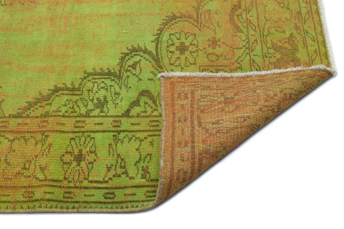 Green Over Dyed Vintage Rug 6&#39;0&#39;&#39; x 8&#39;5&#39;&#39; ft 184 x 257 cm