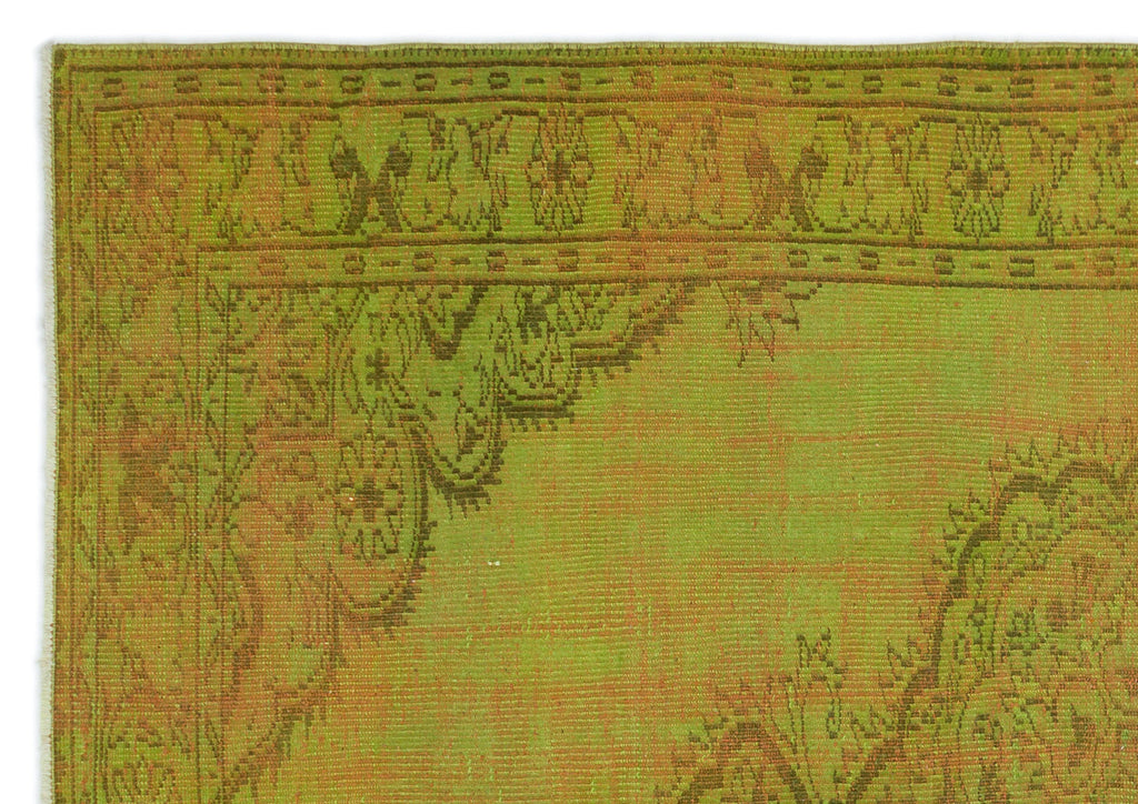 Green Over Dyed Vintage Rug 6'0'' x 8'5'' ft 184 x 257 cm