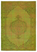 Green Over Dyed Vintage Rug 6'0'' x 8'5'' ft 184 x 257 cm