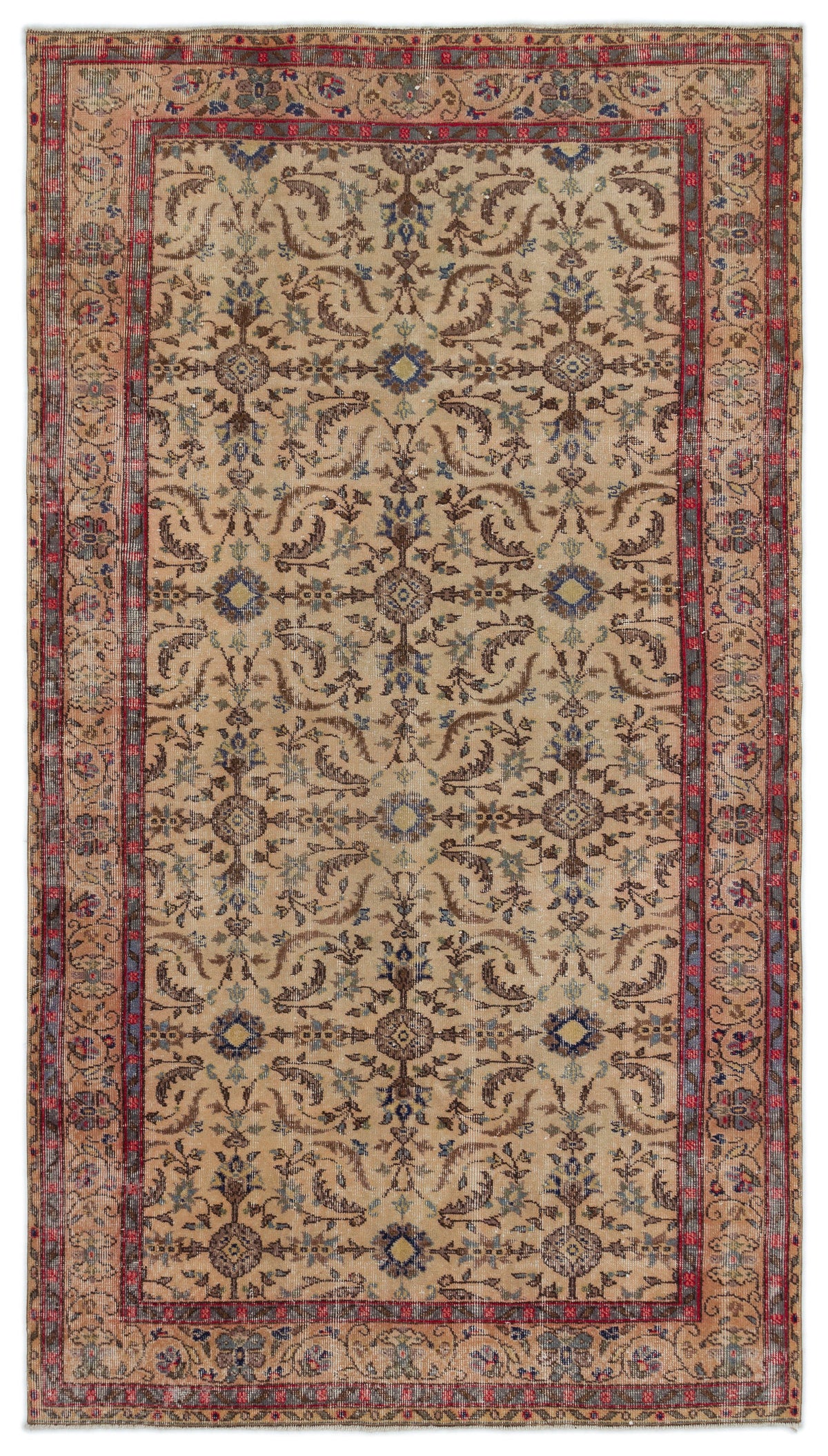 Naturel Over Dyed Vintage Rug 4&#39;11&#39;&#39; x 8&#39;10&#39;&#39; ft 150 x 268 cm