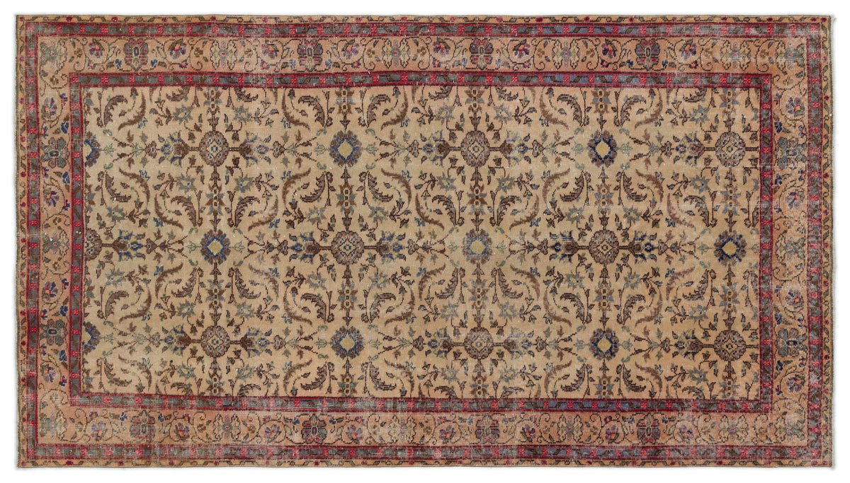 Naturel Over Dyed Vintage Rug 4&#39;11&#39;&#39; x 8&#39;10&#39;&#39; ft 150 x 268 cm