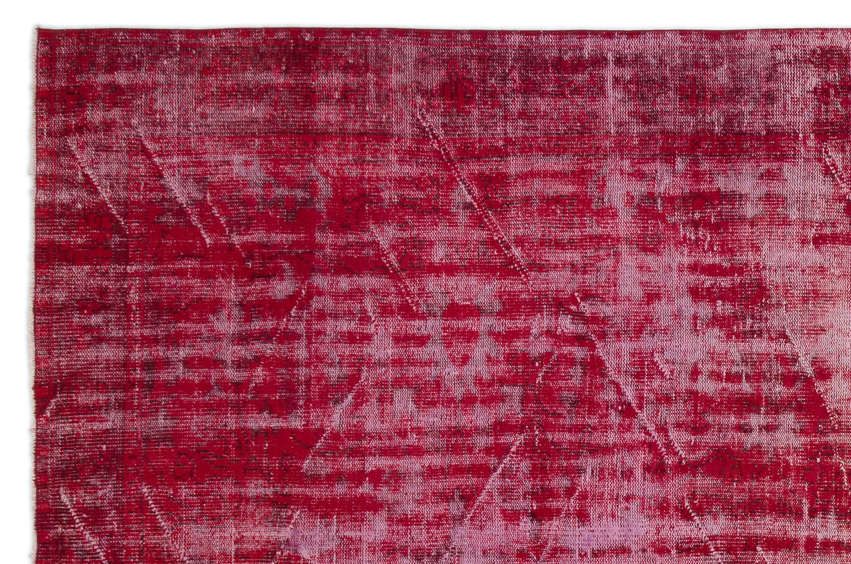 Red Over Dyed Vintage Rug 6&#39;10&#39;&#39; x 10&#39;6&#39;&#39; ft 209 x 320 cm