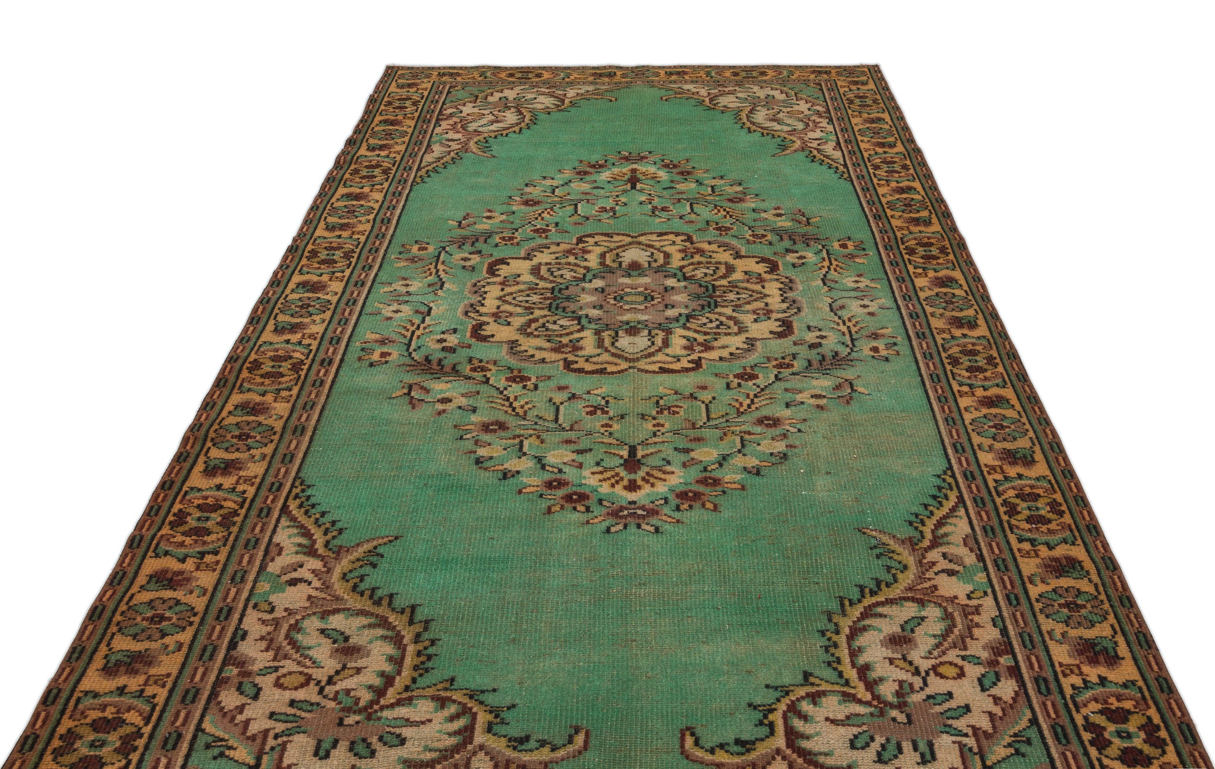 Retro Over Dyed Vintage Rug 5'8'' x 9'11'' ft 173 x 303 cm