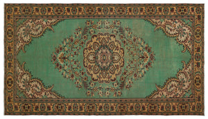 Retro Over Dyed Vintage Rug 5'8'' x 9'11'' ft 173 x 303 cm