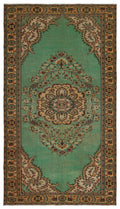 Retro Over Dyed Vintage Rug 5'8'' x 9'11'' ft 173 x 303 cm