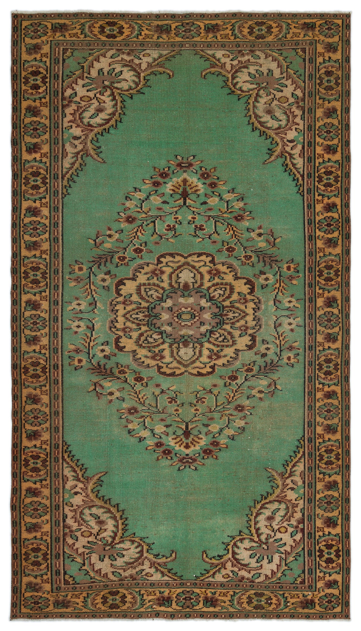 Retro Over Dyed Vintage Rug 5'8'' x 9'11'' ft 173 x 303 cm