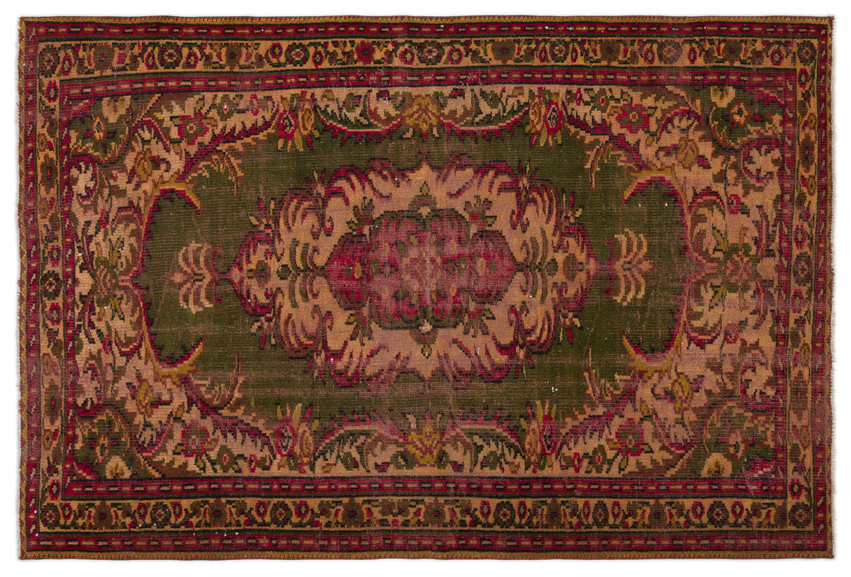 Naturel Over Dyed Vintage Rug 5&#39;5&#39;&#39; x 8&#39;2&#39;&#39; ft 164 x 250 cm