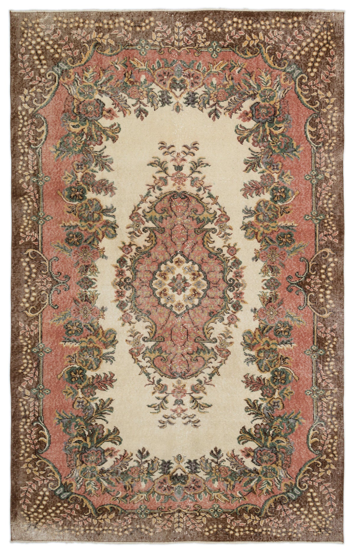Naturel Over Dyed Vintage Rug 5&#39;10&#39;&#39; x 9&#39;2&#39;&#39; ft 178 x 280 cm