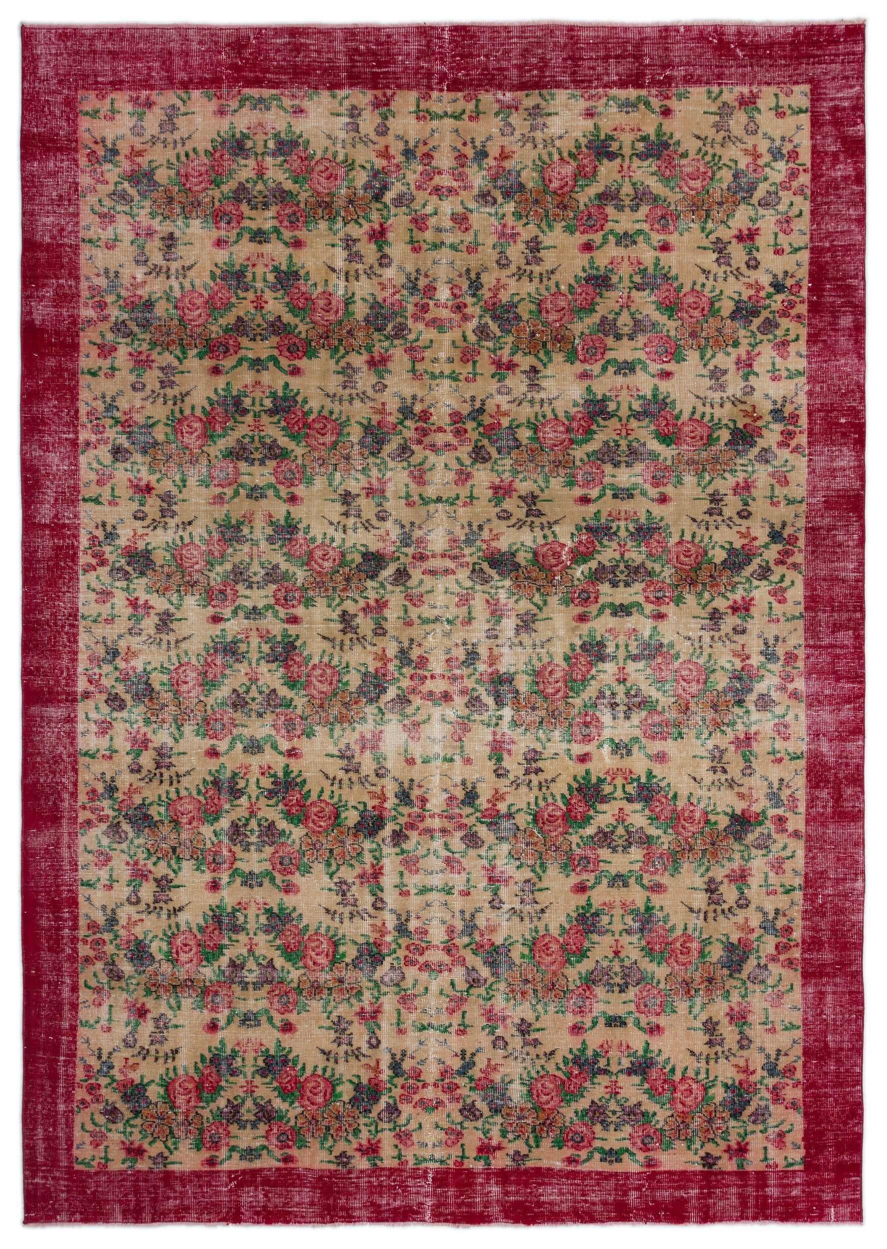 Naturel Over Dyed Vintage Rug 7'1'' x 10'2'' ft 216 x 310 cm