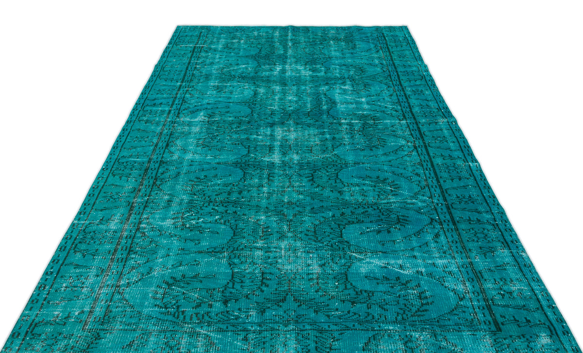 Turquoise  Over Dyed Vintage Rug 6&#39;0&#39;&#39; x 9&#39;3&#39;&#39; ft 183 x 281 cm