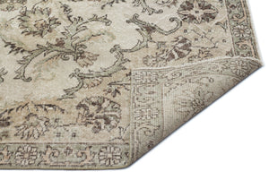Beige Over Dyed Vintage Rug 6'1'' x 9'5'' ft 185 x 288 cm