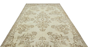 Beige Over Dyed Vintage Rug 6'12'' x 11'6'' ft 213 x 350 cm