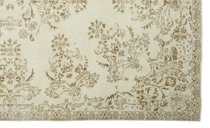 Beige Over Dyed Vintage Rug 6'12'' x 11'6'' ft 213 x 350 cm