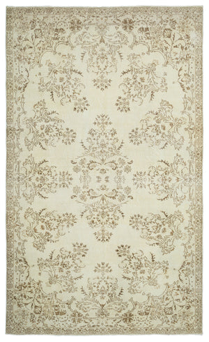 Beige Over Dyed Vintage Rug 6'12'' x 11'6'' ft 213 x 350 cm