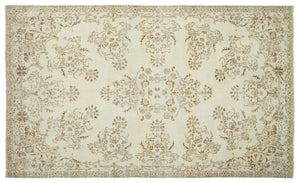 Beige Over Dyed Vintage Rug 6'12'' x 11'6'' ft 213 x 350 cm