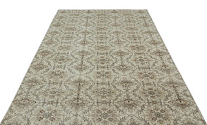 Beige Over Dyed Vintage Rug 6'1'' x 9'3'' ft 186 x 281 cm