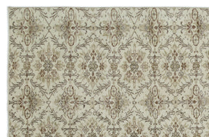 Beige Over Dyed Vintage Rug 6'1'' x 9'3'' ft 186 x 281 cm