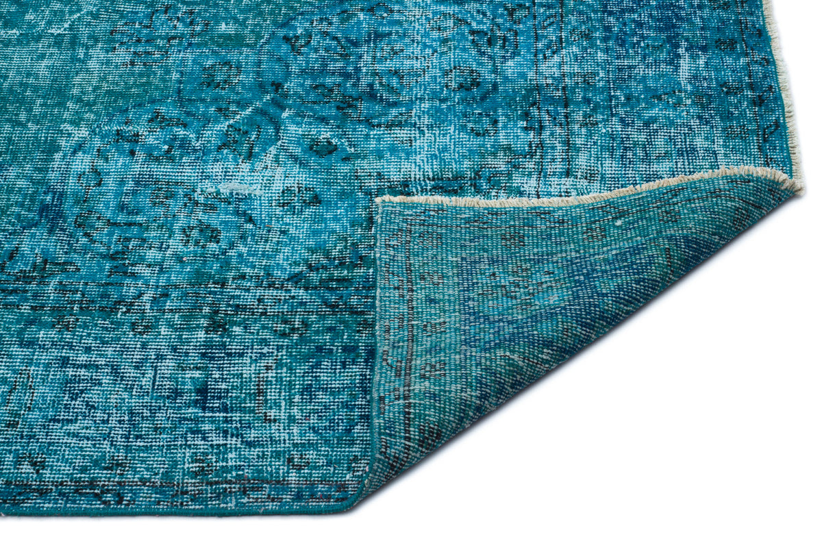Turquoise  Over Dyed Vintage Rug 7'2'' x 10'2'' ft 219 x 309 cm