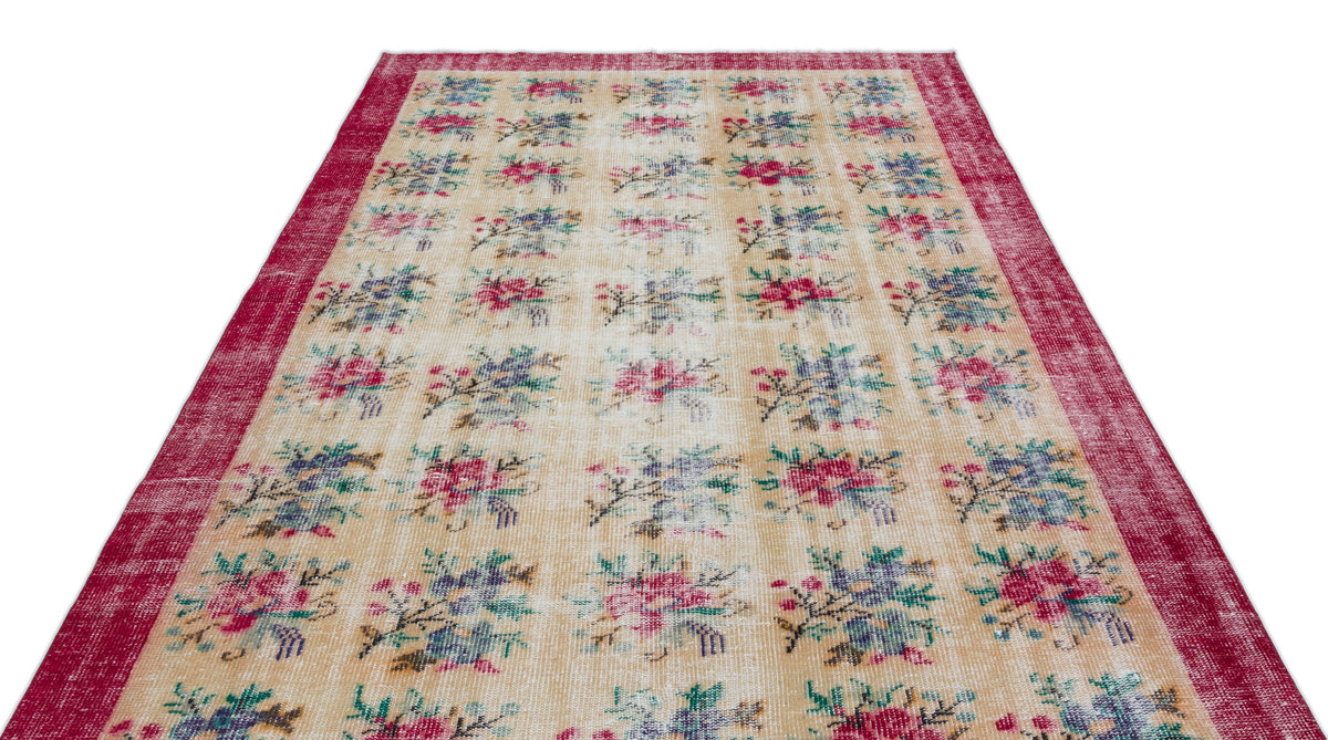 Retro Over Dyed Vintage Rug 6&#39;4&#39;&#39; x 9&#39;4&#39;&#39; ft 192 x 284 cm