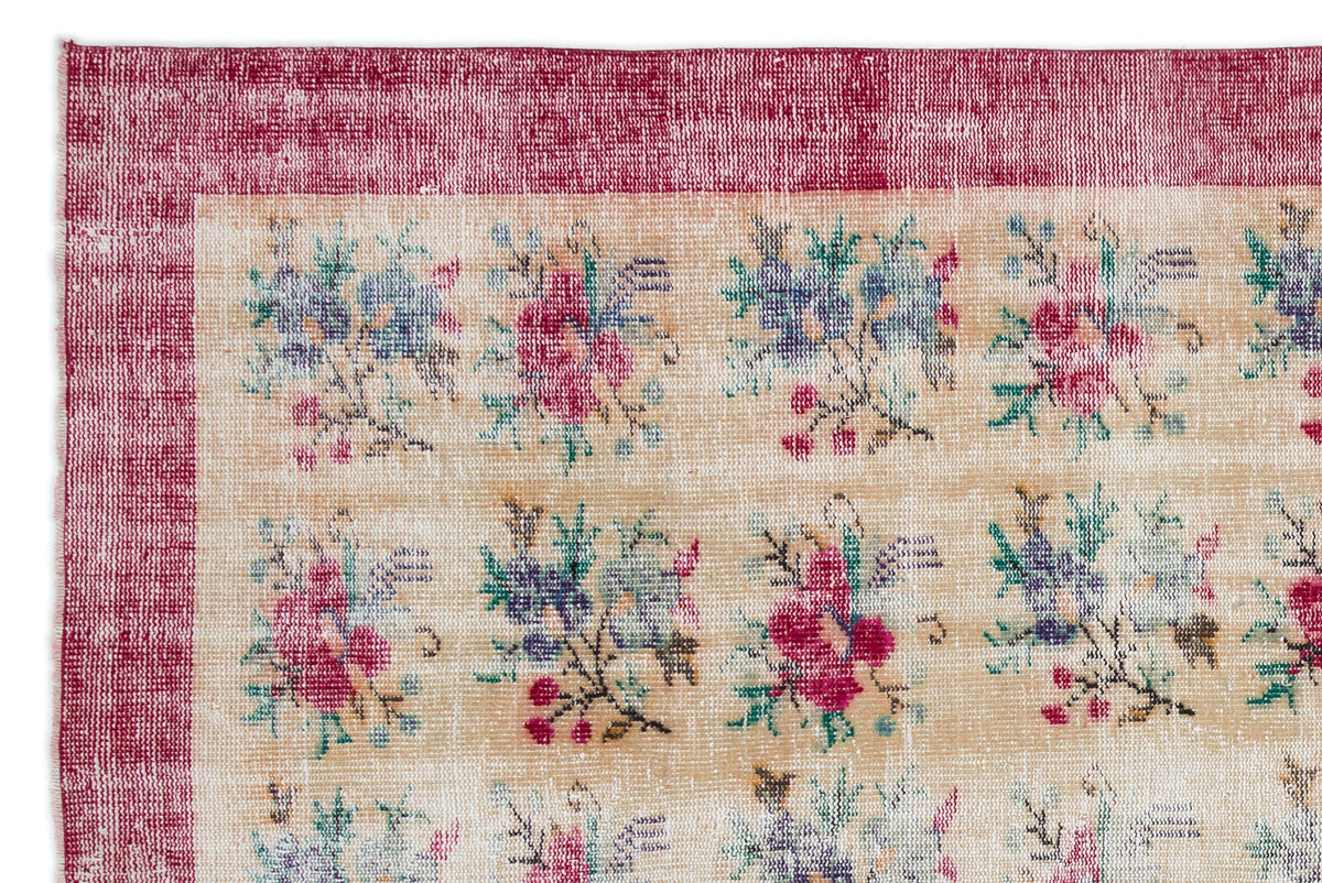 Retro Over Dyed Vintage Rug 6&#39;4&#39;&#39; x 9&#39;4&#39;&#39; ft 192 x 284 cm