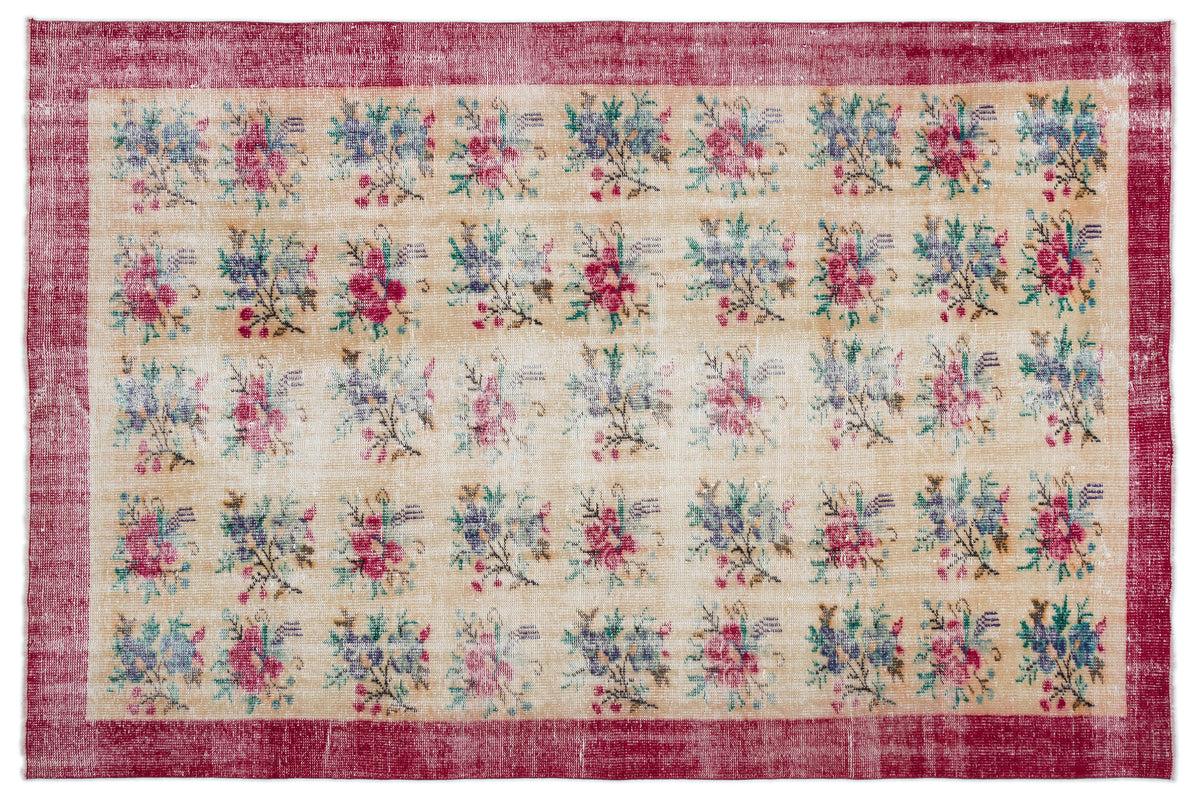 Retro Over Dyed Vintage Rug 6&#39;4&#39;&#39; x 9&#39;4&#39;&#39; ft 192 x 284 cm