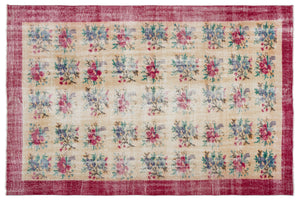 Retro Over Dyed Vintage Rug 6'4'' x 9'4'' ft 192 x 284 cm