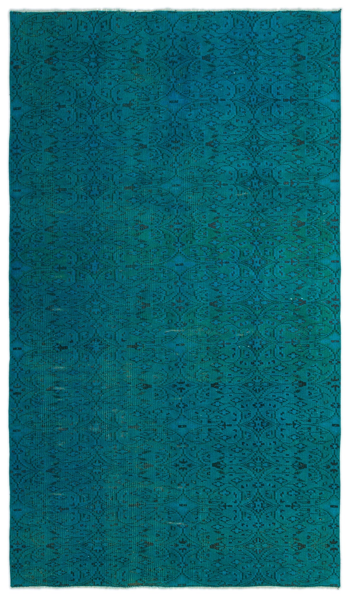 Turquoise  Over Dyed Vintage Rug 5&#39;0&#39;&#39; x 8&#39;8&#39;&#39; ft 153 x 263 cm