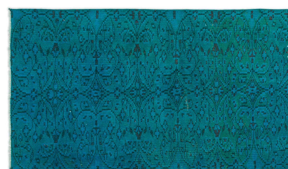 Turquoise  Over Dyed Vintage Rug 5&#39;0&#39;&#39; x 8&#39;8&#39;&#39; ft 153 x 263 cm