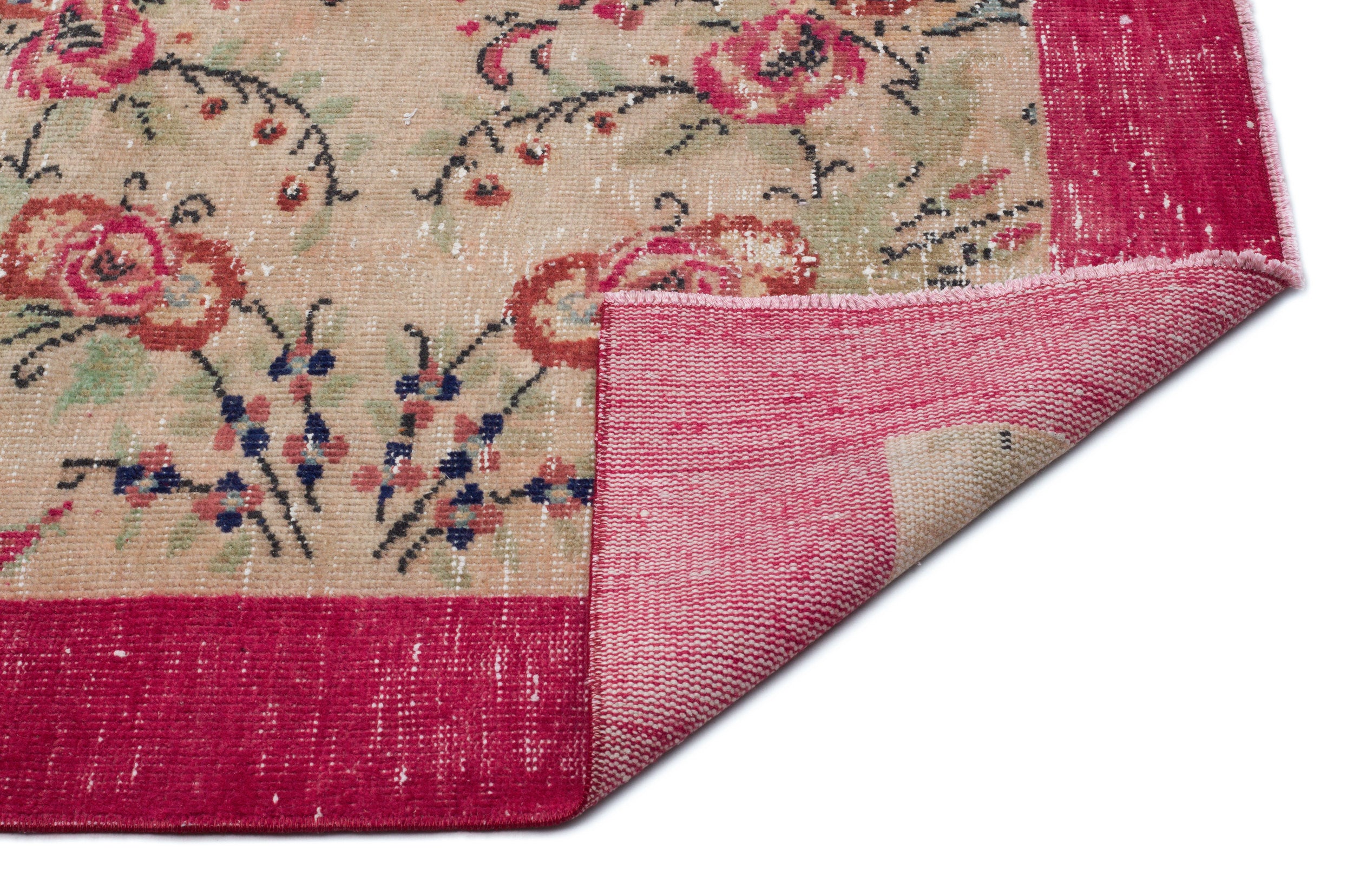 Naturel Over Dyed Vintage Rug 5'9'' x 9'3'' ft 174 x 282 cm