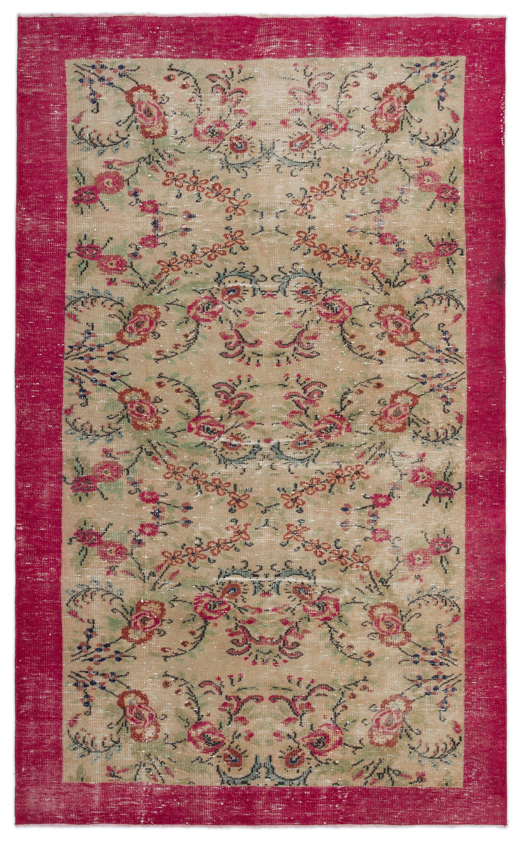 Naturel Over Dyed Vintage Rug 5'9'' x 9'3'' ft 174 x 282 cm
