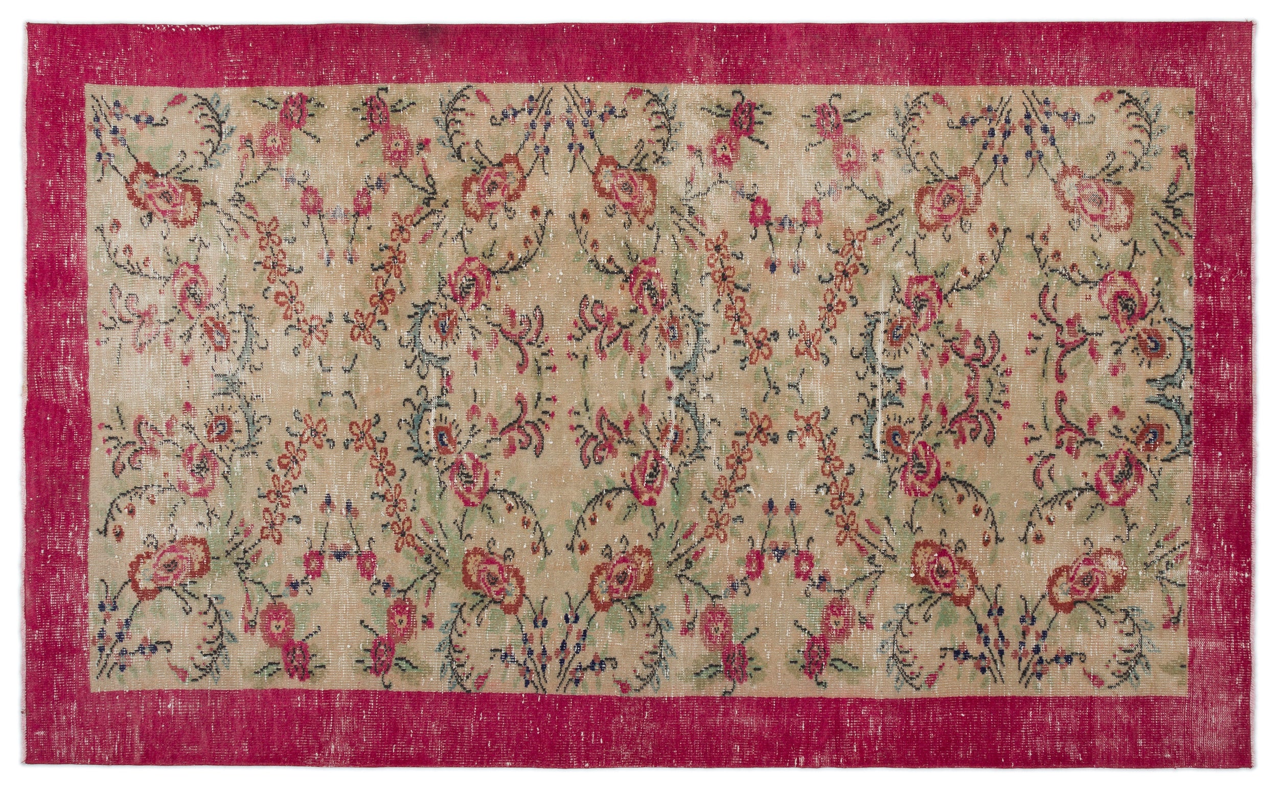 Naturel Over Dyed Vintage Rug 5'9'' x 9'3'' ft 174 x 282 cm